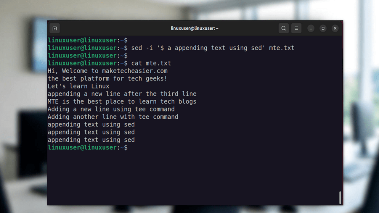 Effective Ways to Append Text to Files in Linux
