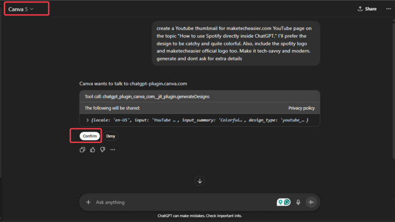 Confirm Access To The App Plugin
