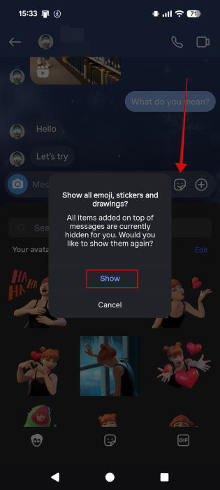 Bringing back hidden drawings and stickers in Instagram DMs on Android.