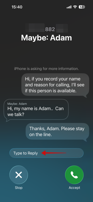 Get Call Screening Iphone Exchanging Replies