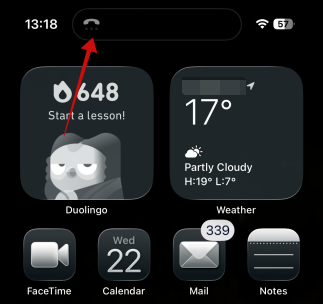 Notification for call that is being screened on iPhone. 