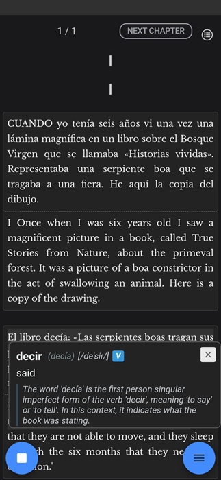 Getting a definition while reading.