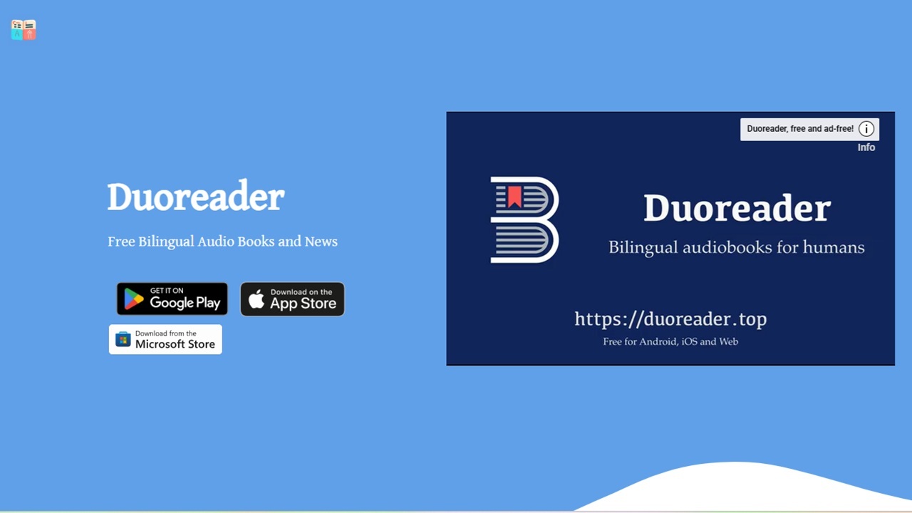 Duoreader home page