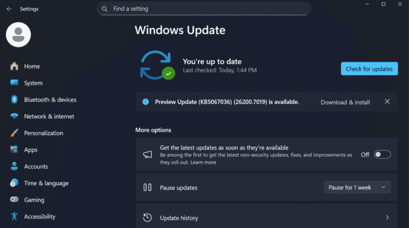 Install Update Kb5067036