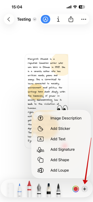 Creating document from scratch on iPhone with Preview app. 