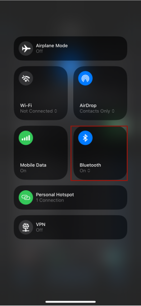 Iphone Control Center Bluetooth