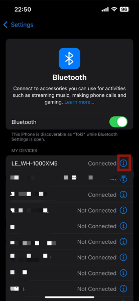 Iphone Settings Bluetooth