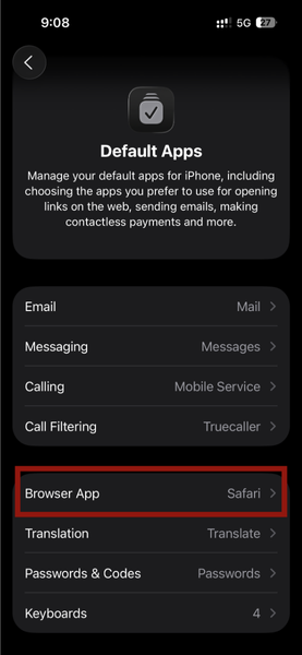 Iphone Settings Browser App