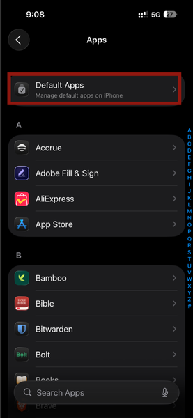 Iphone Settings Default Apps