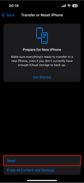 Iphone Settings Reset Iphone