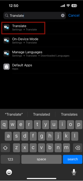 Iphone Settings Translate
