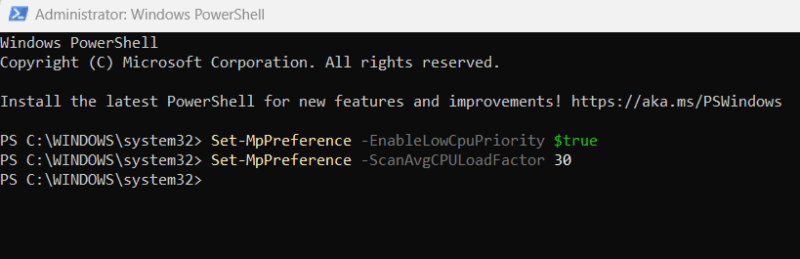 Powershell running commands
