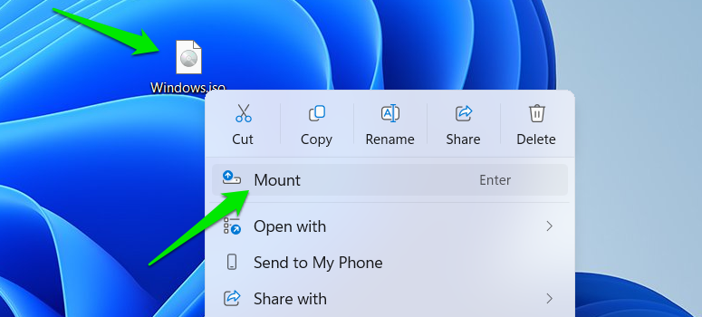 Mounting ISO of Windows 11