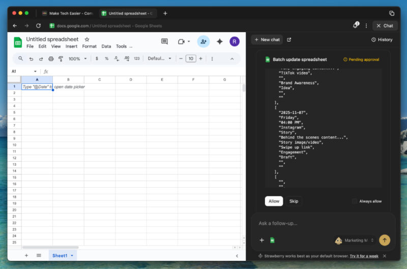Strawberry AI asking for approval