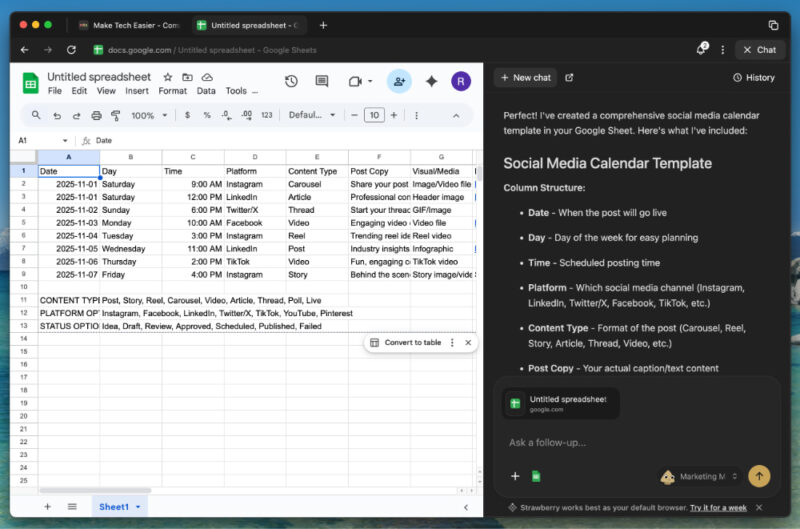 Strawberry AI completing agentic task