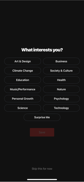 Ted App Select Topics