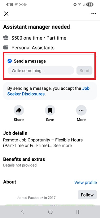 Contacting an employer for more information.