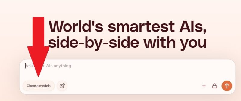 Clicking the Choose models button to add AI models.