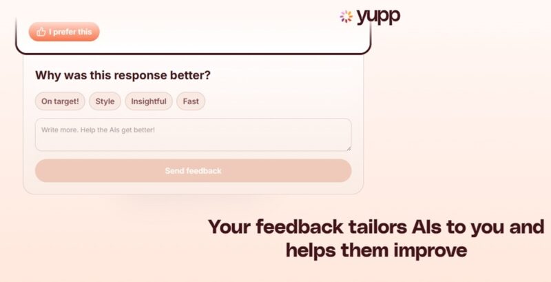 Providing feedback on AI responses.