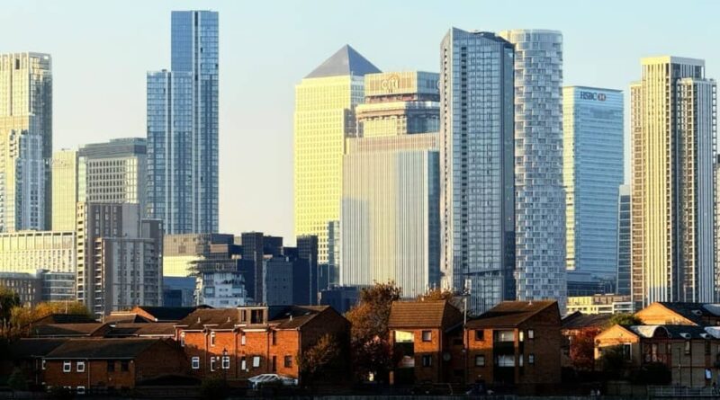 Large companies in a city.