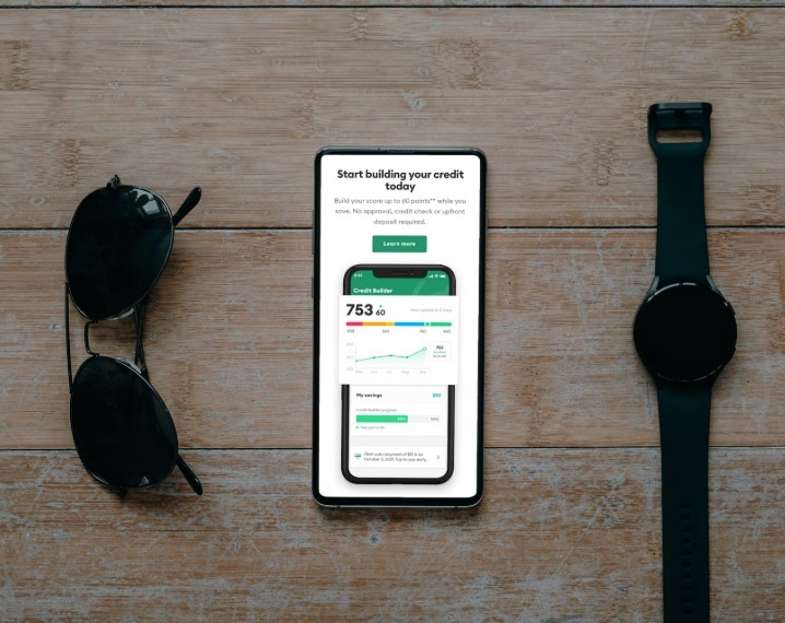 Credit monitoring app on phone.