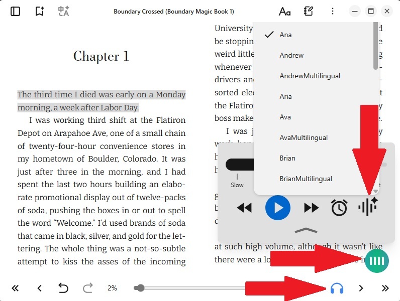 Using AI reading in Readest.
