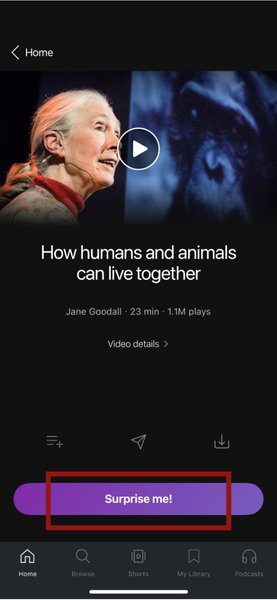 Ted App Surprise Me