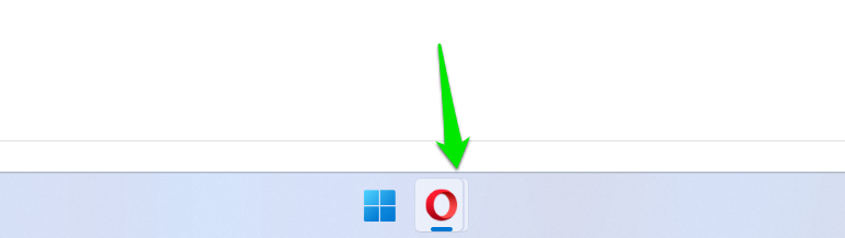 Opera Browser Icon stacked in taskbar