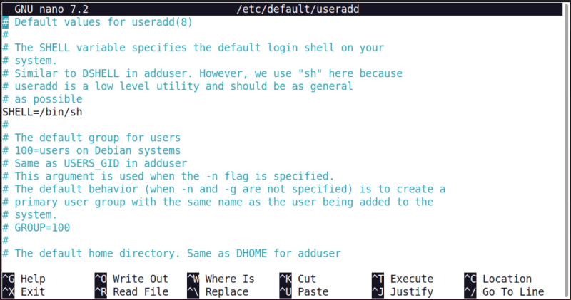 Configure Defaults For User