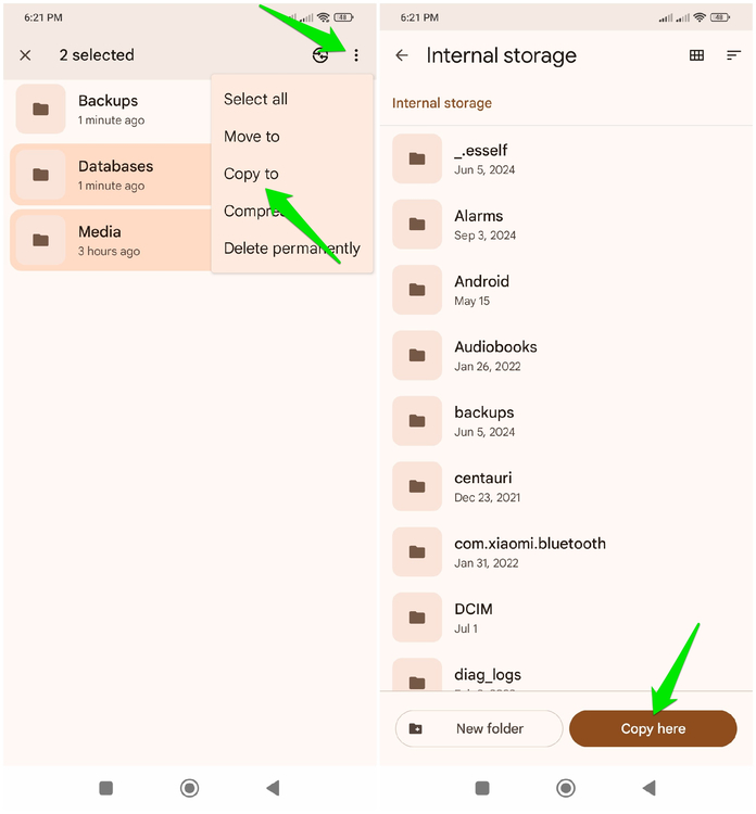 Copying Folders to backup in Android