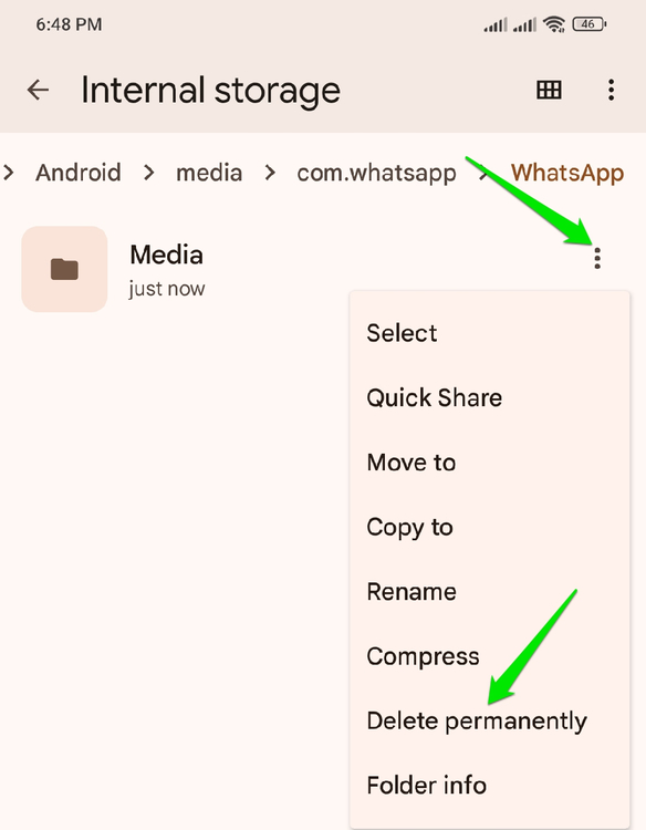 Deleting Media folder on Android