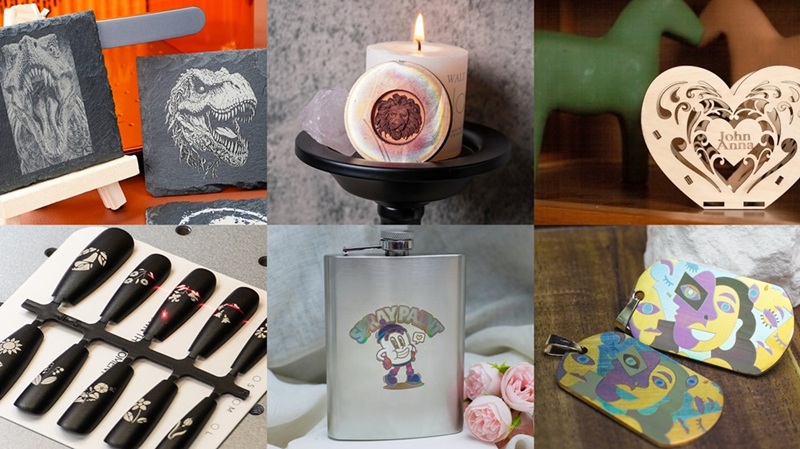 Engraving samples using the EM-Smart Dual 2 Series. 