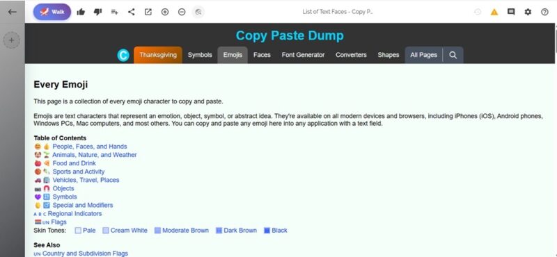Exploring websites with Walk mode on Viralwalk.