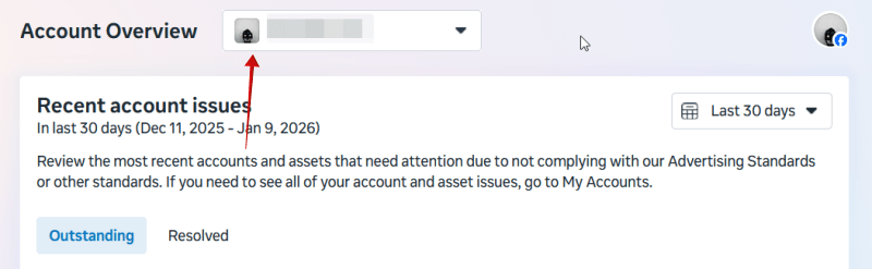 Navigating to Meta Business Support Home on Facebook. 