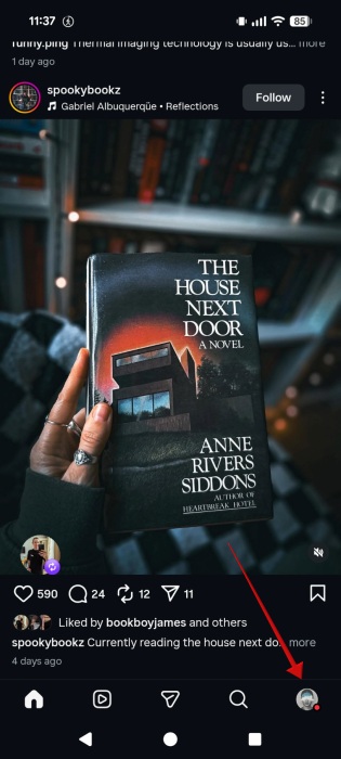 Tapping on profile picture in Instagram feed on the mobile app. 