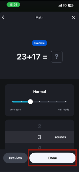 Iphone Alarmy Mission Done