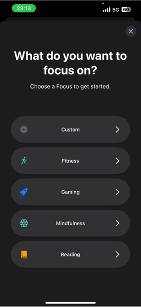Iphone Choose Focus Mode