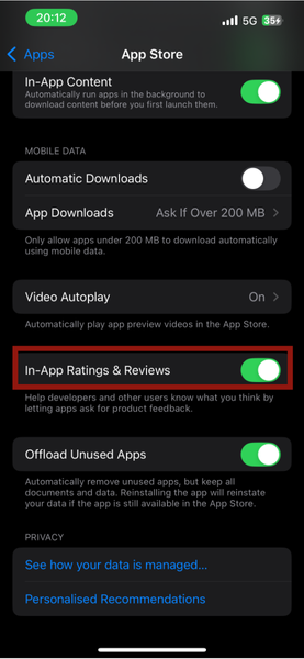 Iphone In App Ratings