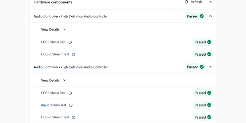Lenovo Vantage Quick Scan Result