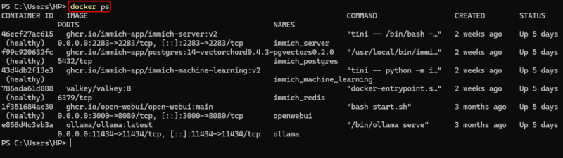 List Docker Containers