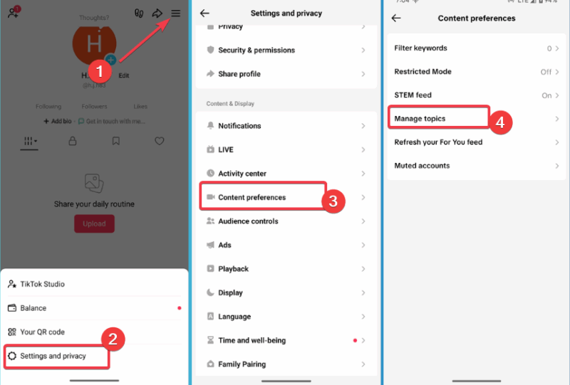 Manage Topics Tiktok
