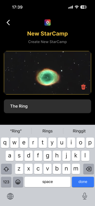Creating new group in Picastro app. 