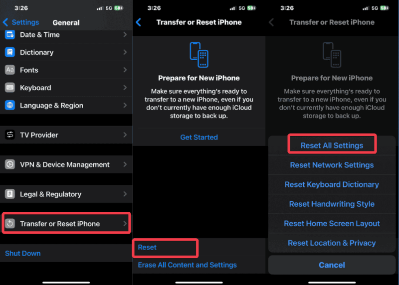 Reset All Iphone Settings
