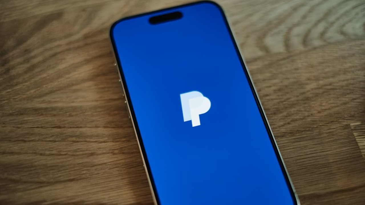 PayPal on a phone.