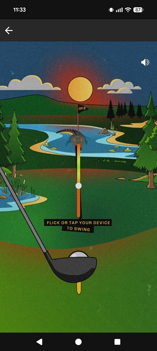 Playing Happy Gilmore 2 Tournament game in Spotify app.