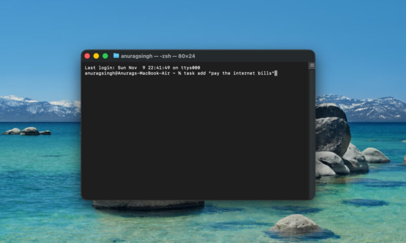 Adding new task in Taskwarrior