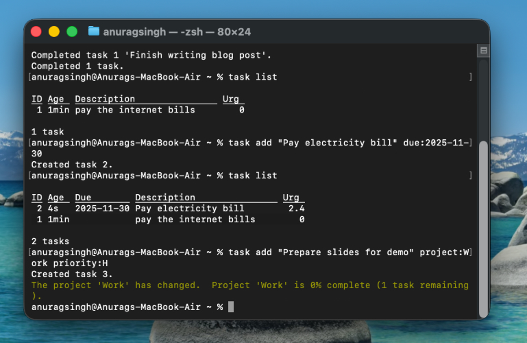Taskwarrior project report