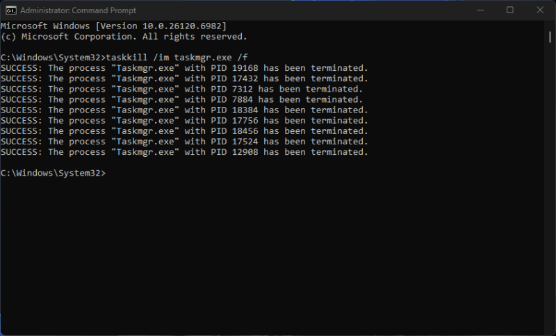 Use Command Line Clear Task Manager Duplication