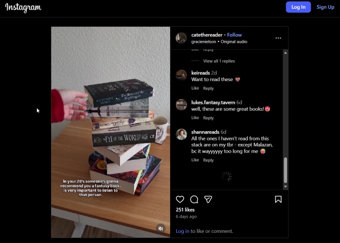 Viewing Instagram Reel on PC without an account.