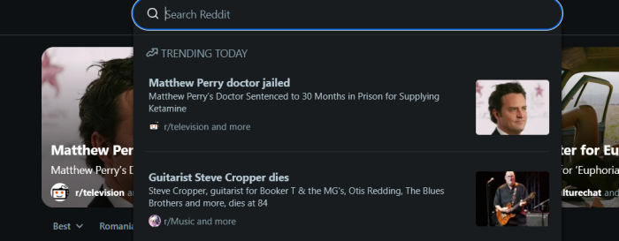 Viewing Trending posts on Reddit without an account.